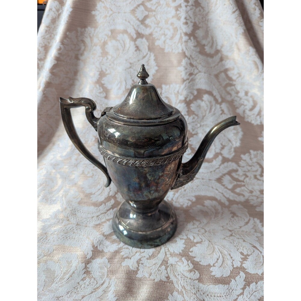 Wm. Rogers & Son Silver Tone Coffee tea Pot Kettle Vintage